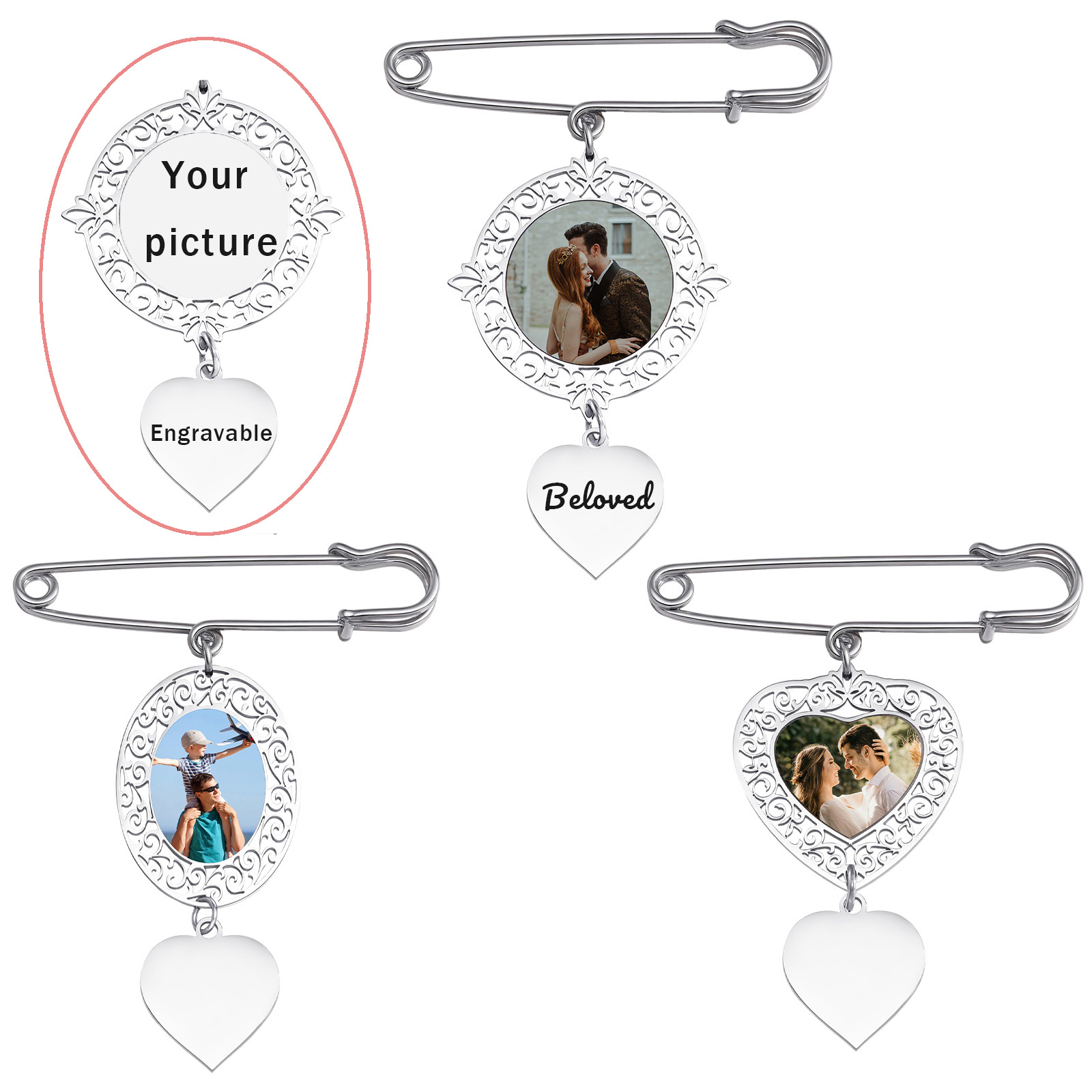 Women Bags For Wedding - Custom Picture Badge Brooches Pin DIY