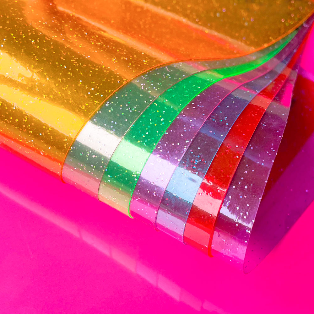 Jelly Bag Clear Pvc - Clear With Glitter Powder PVC Vinyl