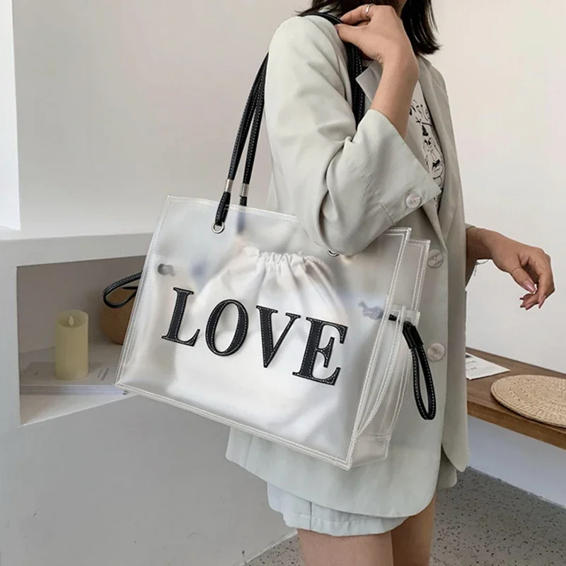 Jelly Bag Clear Pvc - PVC Transparent Fashion Shoulder Bag Letters