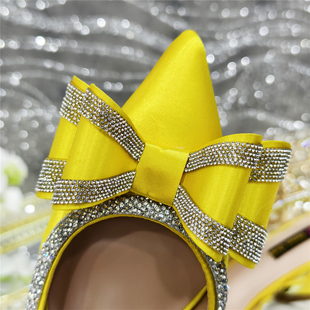 2025 Yellow Bow High Heels Sho - огляд і ціна Women Bags For Wedding
