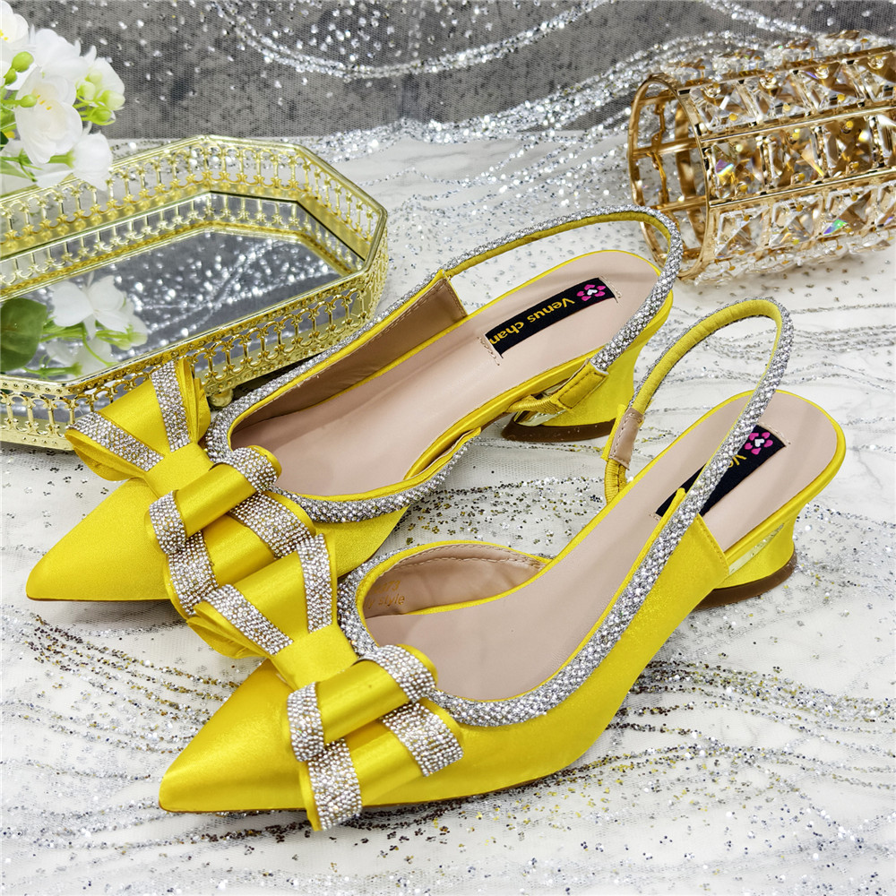 2025 Yellow Bow High Heels Sho - огляд і ціна Women Bags For Wedding