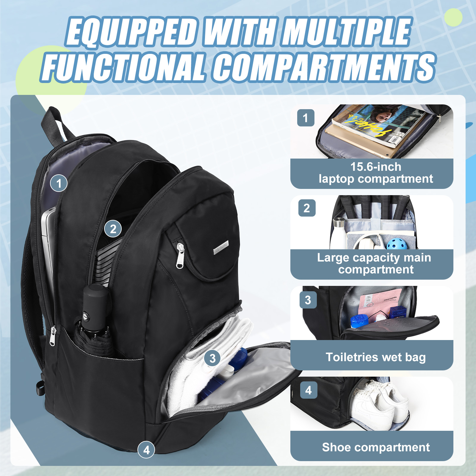 Tennis Bag Tennis Backpack 2 R - огляд і ціна Women Bags Large