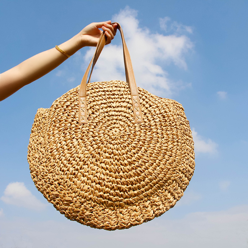 Round Straw Beach Bag Vintage  - огляд і ціна Circle Round Bag