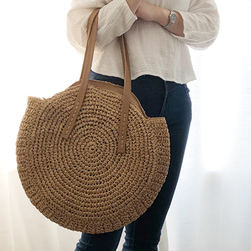 Round Straw Beach Bag Vintage  - огляд і ціна Circle Round Bag