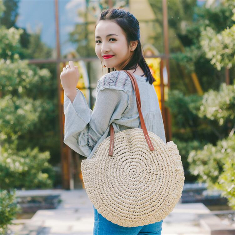 Round Straw Beach Bag Vintage  - огляд і ціна Circle Round Bag