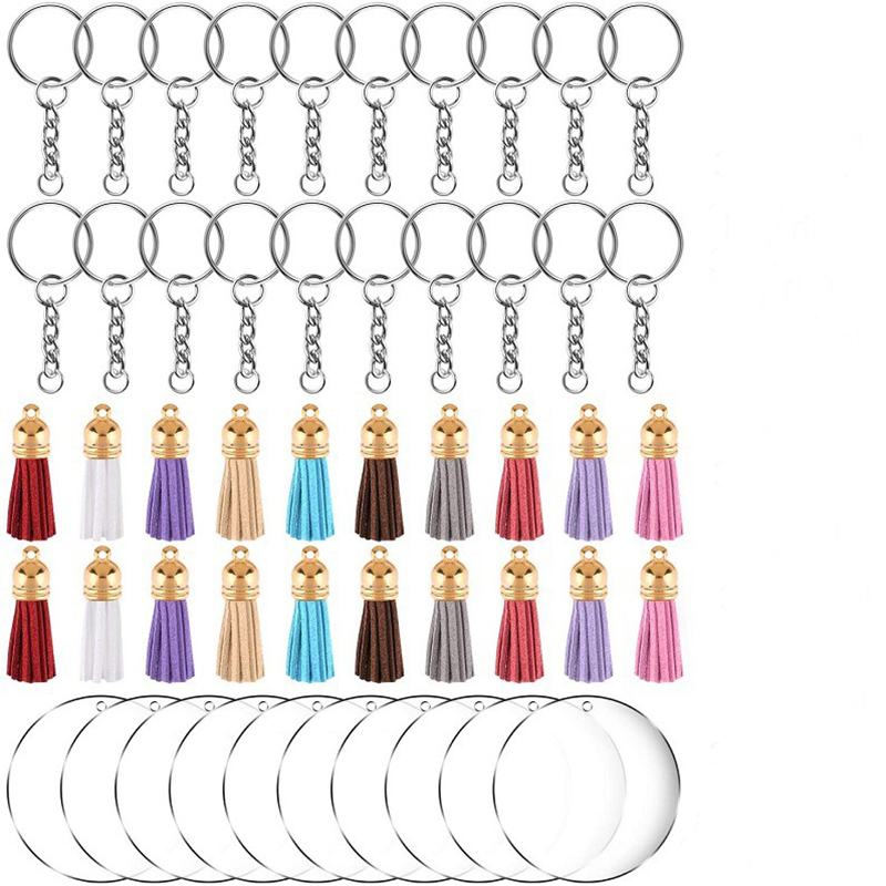 30Sets DIY Acrylic Clear Disc  - огляд і ціна Circle Round Bag