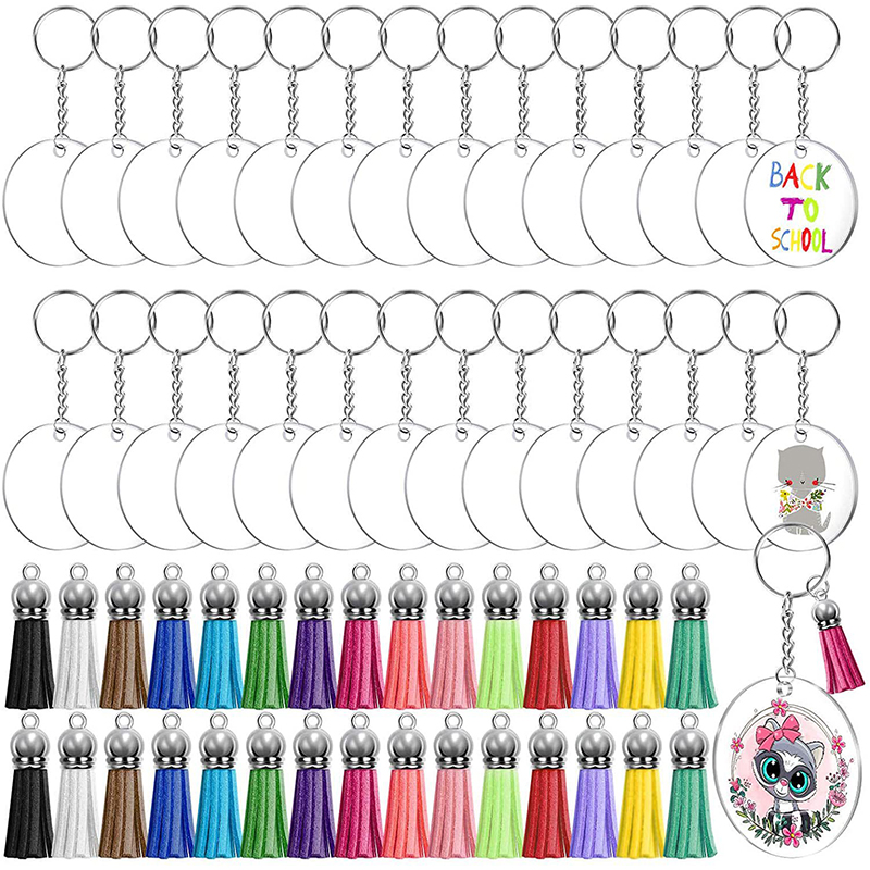 30Sets DIY Acrylic Clear Disc  - огляд і ціна Circle Round Bag