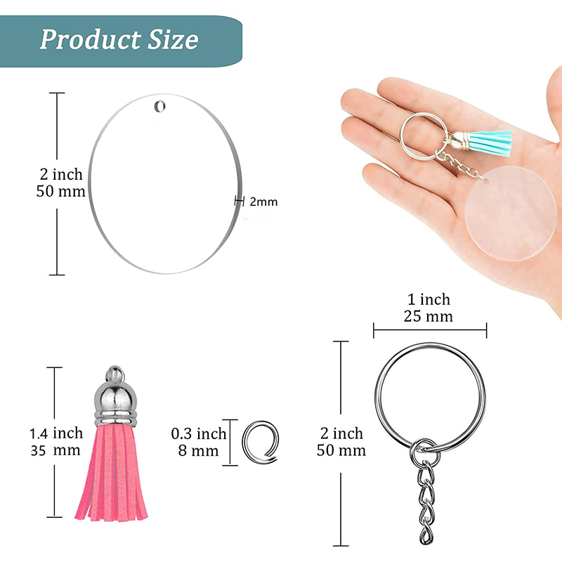 30Sets DIY Acrylic Clear Disc  - огляд і ціна Circle Round Bag