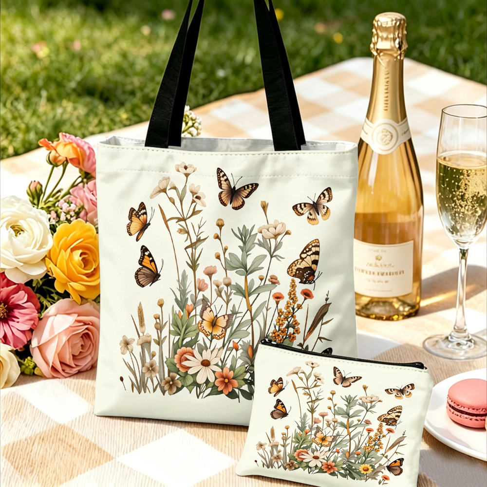Floral Butterfly Print Handbag - огляд і ціна Women'S Bags Handbags