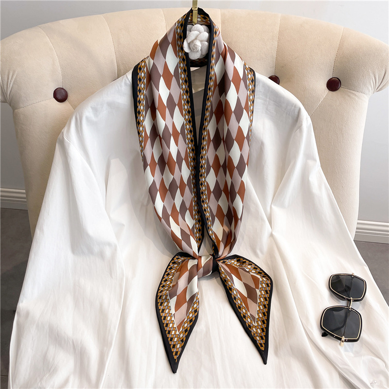 Fashion Print Long Silk Scarf  - огляд і ціна Women Bags Online