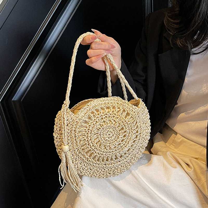 Women Hollow Straw Bag Circle  - огляд і ціна Circle Round Bag