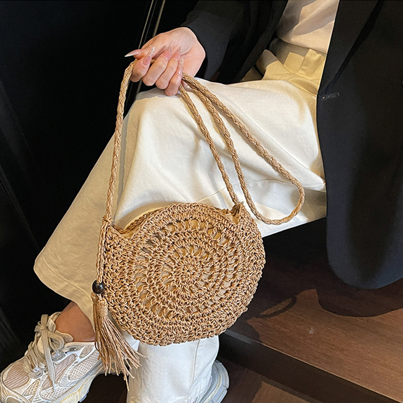 Women Hollow Straw Bag Circle  - огляд і ціна Circle Round Bag