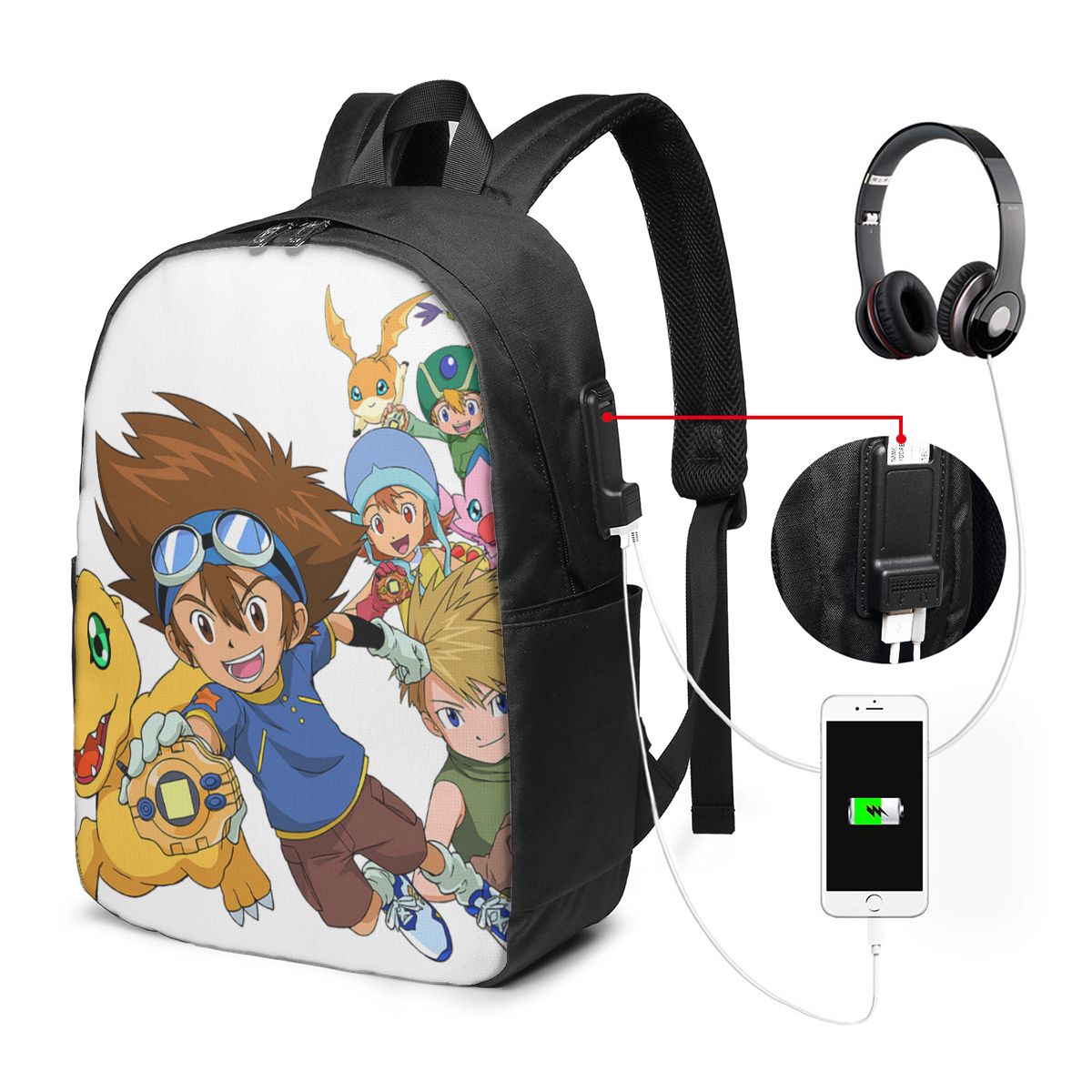 Anime Digimon Cartoon (1) Back - огляд і ціна Women Bags For College