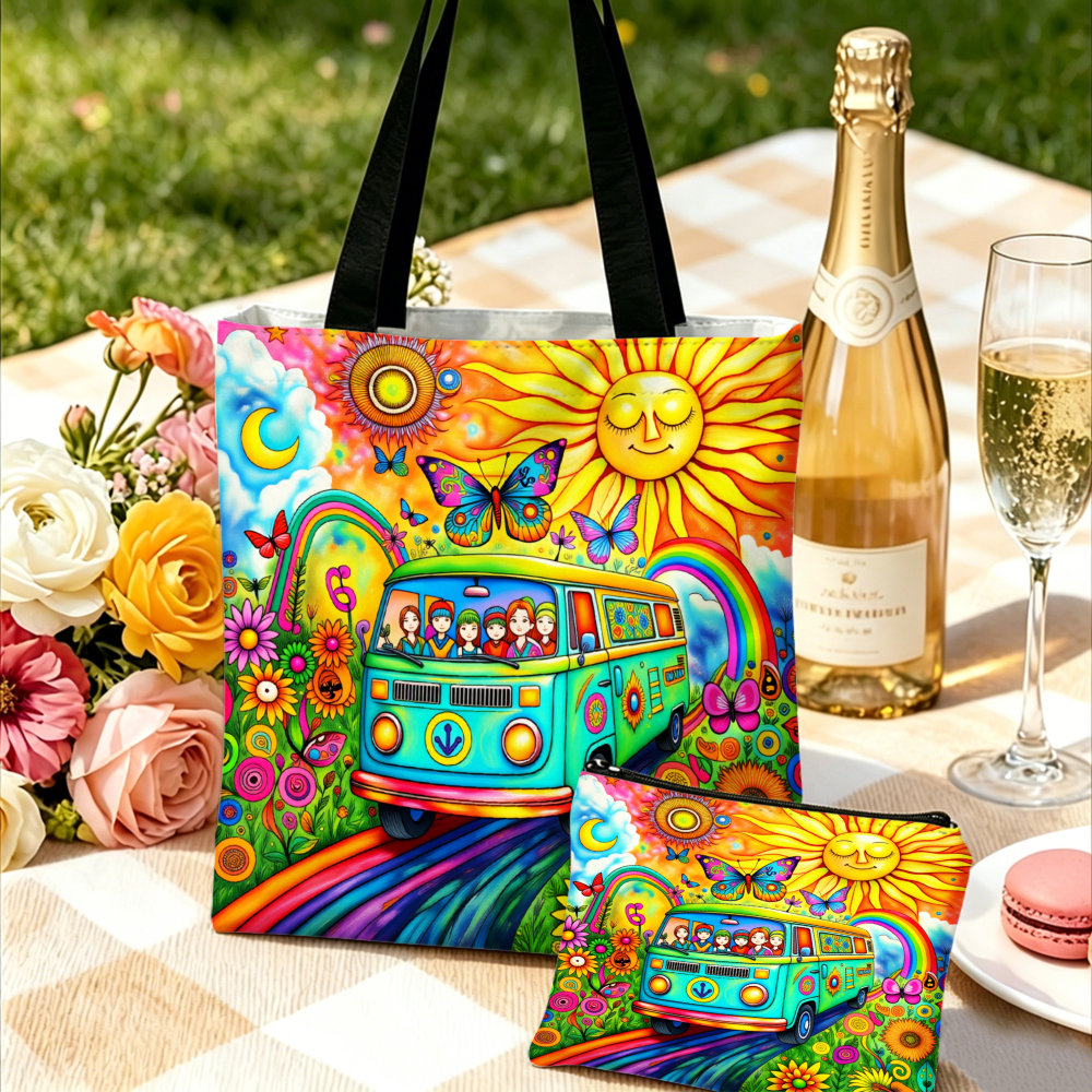 Colorful Hippie Van Handbag Mu - огляд і ціна Women'S Bags Handbags