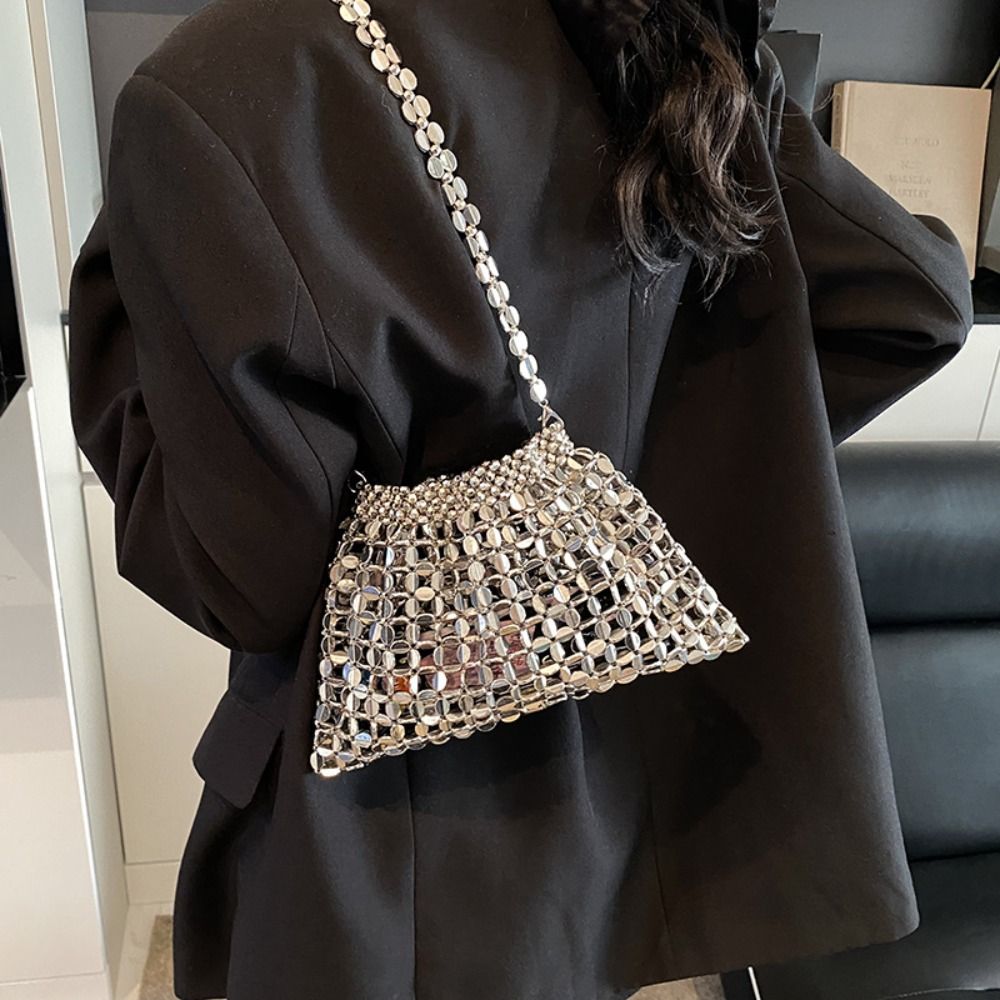 Silver Shiny Sequin Evening Ba - огляд і ціна Mini Purse Chain