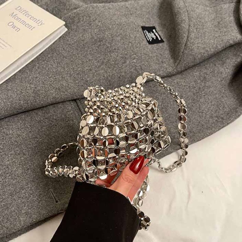 Silver Shiny Sequin Evening Ba - огляд і ціна Mini Purse Chain