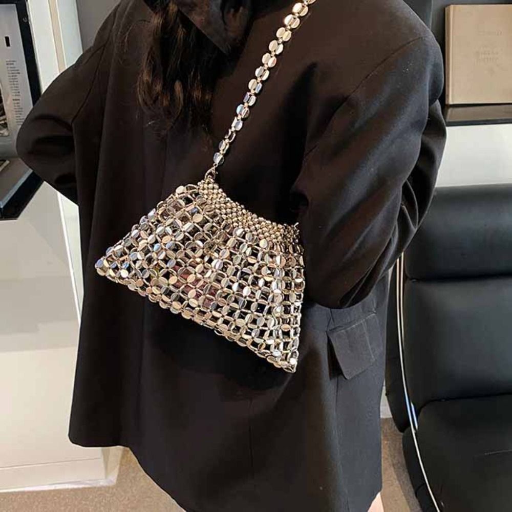 Silver Shiny Sequin Evening Ba - огляд і ціна Mini Purse Chain